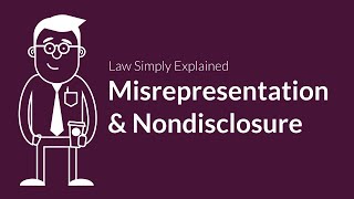 Misrepresentation and Nondisclosure  Contracts  Defenses amp Excuses [upl. by Ahtivak]