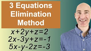 Solving Systems of 3 Equations Elimination [upl. by Anaimad650]