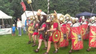 Roman Reenactment at the Amphitheatre in Caerleon Marching In [upl. by Sadye207]