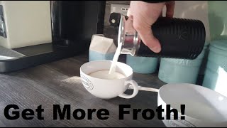 How to Get More Froth from Your Nespresso Coffee Aeroccino  Nespresso tips and help [upl. by Hawkie]